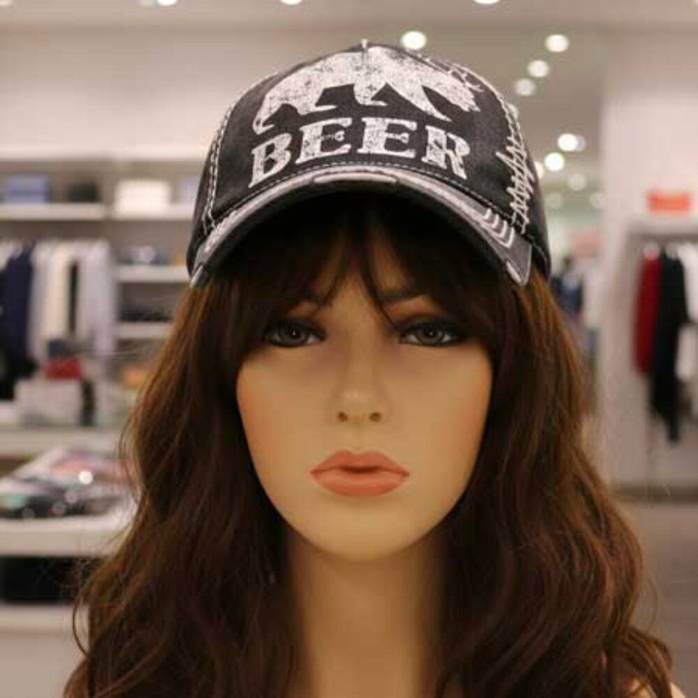 Ladies Black Bear Baseball Hat - Brand New Ball Cap - Picture 3 of 8